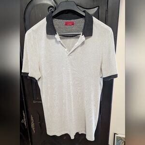 Zara White/Black Pattern Polo Shirt Classic Style